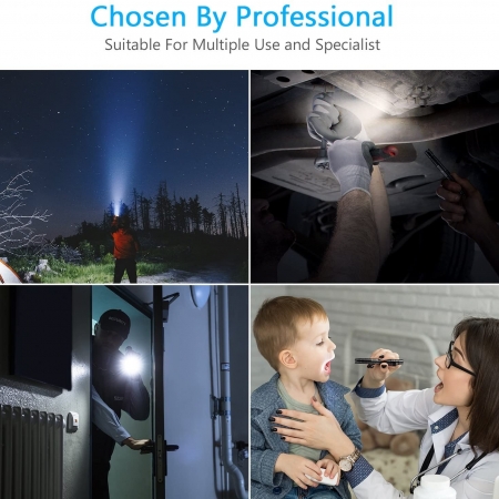 Flashlight Led Pen Pocket Light - [2 PACK] K KERNOWO Small EDC Tactical Penlight Waterproof with Clip Super Bright 240 High Lume