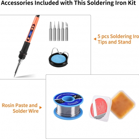 Soldering Iron Kit, 100W LCD Digital Soldering Gun, Portable Solder Iron with Adjustable Temperature Controlled and Fast Heating