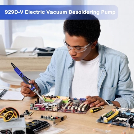 Desoldering Gun, Solder Sucker Desoldering Iron Electric Desoldering Tool with Desoldering Nozzles, Solder Wick, Soldering Tip a