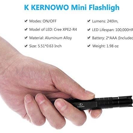 Flashlight Led Pen Pocket Light - [2 PACK] K KERNOWO Small EDC Tactical Penlight Waterproof with Clip Super Bright 240 High Lume