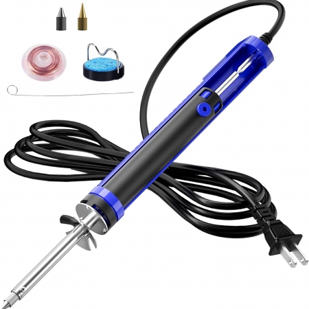 Desoldering Gun, Solder Sucker Desoldering Iron Electric Desoldering Tool with Desoldering Nozzles, Solder Wick, Soldering Tip a