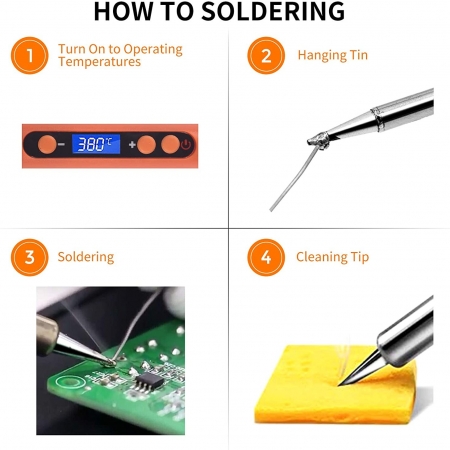  Soldering Iron Kit, 100W LCD Digital Soldering Gun