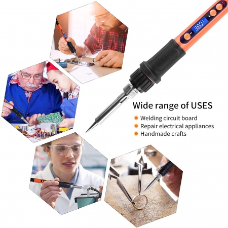 Soldering Iron Kit, 100W LCD Digital Soldering Gun, Portable Solder Iron with Adjustable Temperature Controlled and Fast Heating