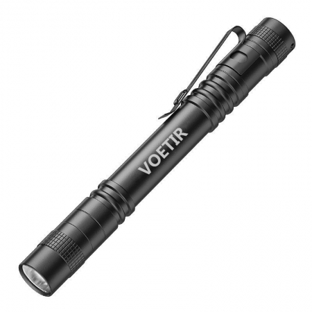 VOETIR Flashlight Mini Flashlight Ultra Bright LED Pen light Pocket Clip Tactical Torch Lamp